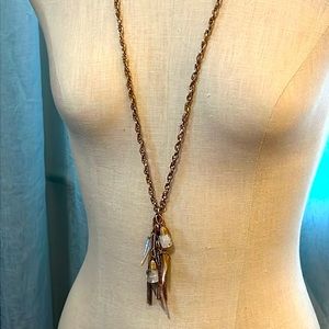 Vintage Natural Pendant Tassel Necklace.